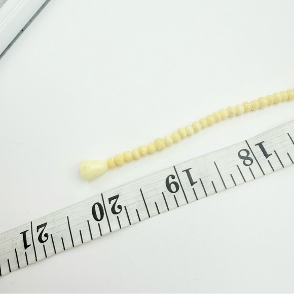 Vintage Hand Carved Bone Bead Necklace Floral Bone Beads - Picture 7 of 8